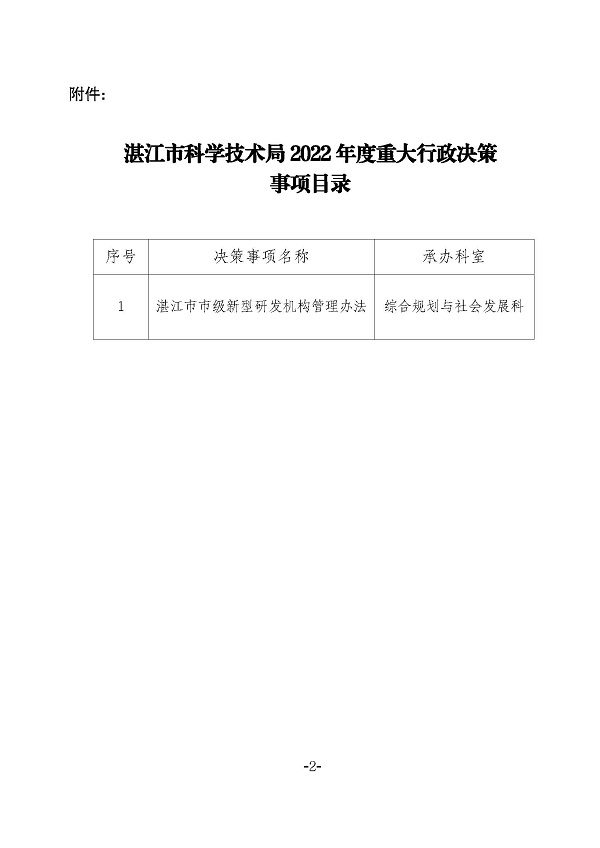 湛江市科學(xué)技術(shù)局關(guān)于印發(fā)2022年度重大行政決策事項(xiàng)目錄的通知_頁面_2.jpg