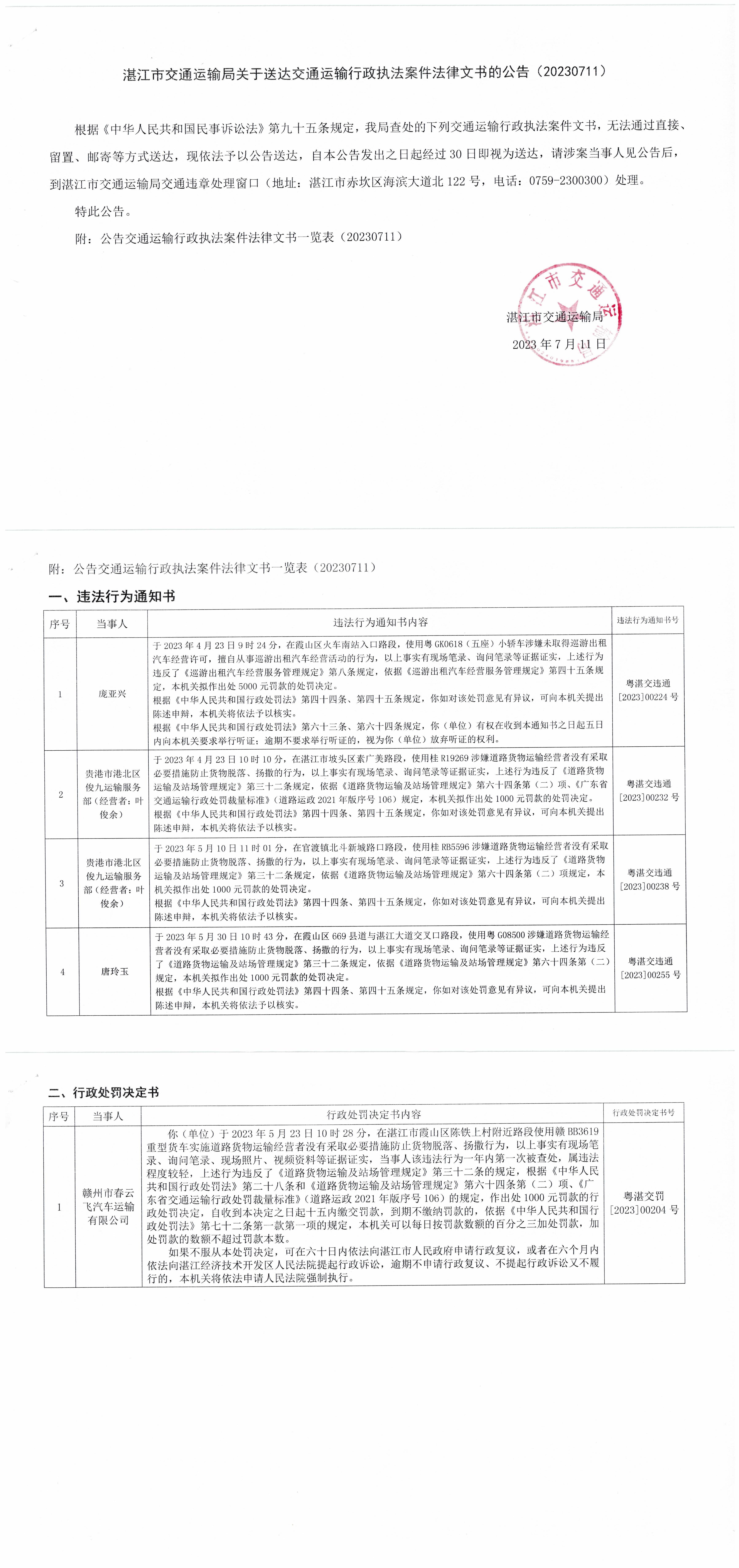 湛江市交通運輸局文書送達公告20230711.jpg