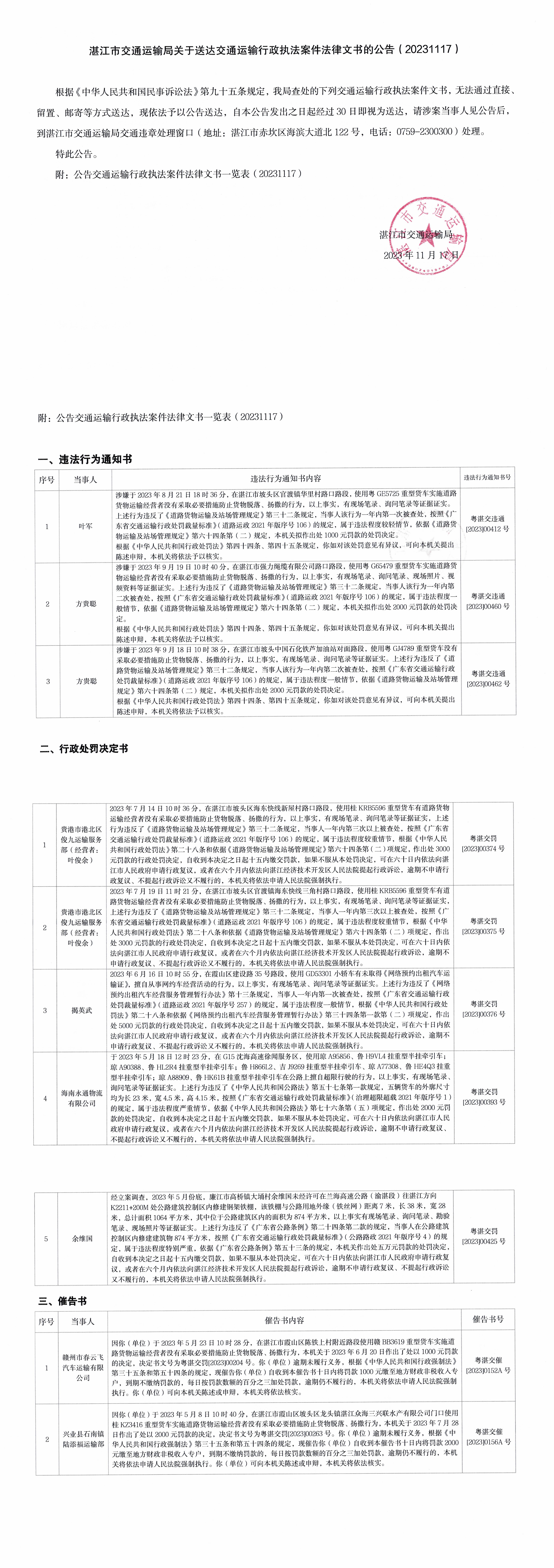 湛江市交通運(yùn)輸局文書送達(dá)公告20231117(1).jpg