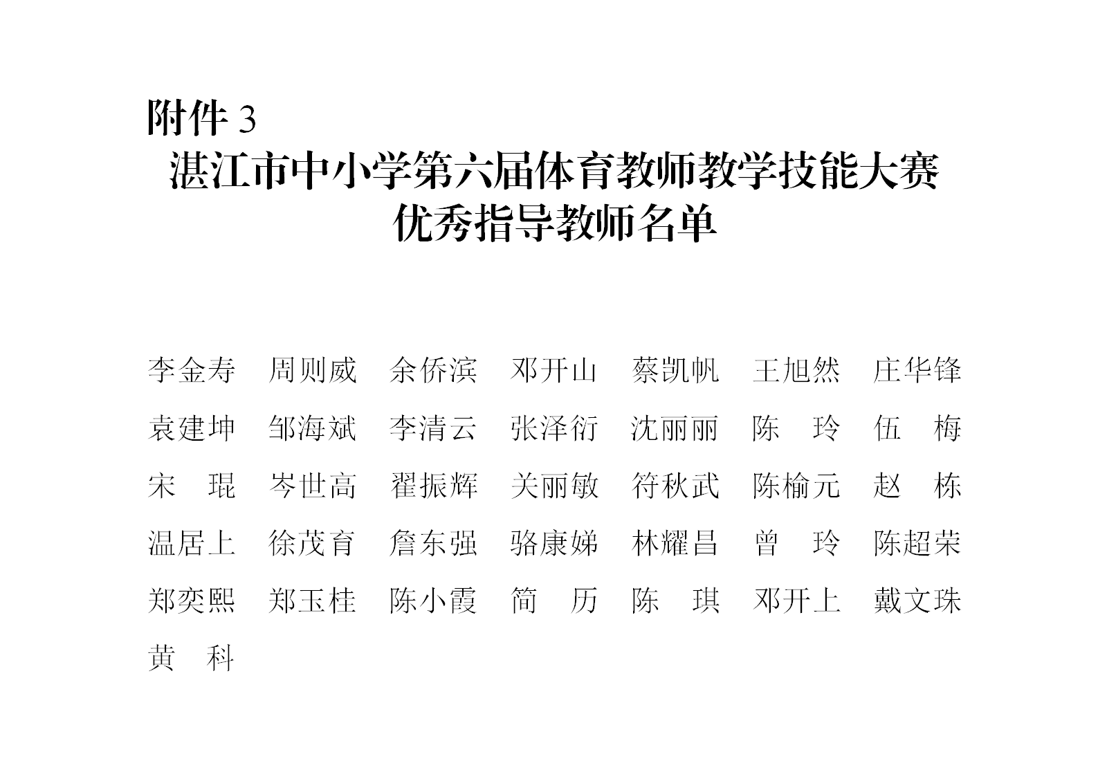 湛江市中小學(xué)第六屆體育教師教學(xué)技能大賽優(yōu)秀指導(dǎo)教師名單_01.png